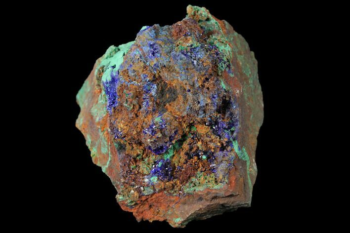 Sparkling Azurite and Malachite Crystal Cluster - Morocco #127518